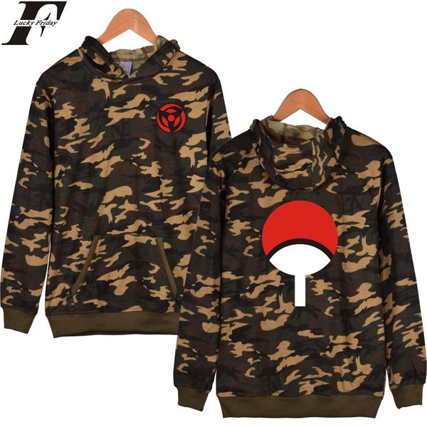 

classic uchiha sasuke cartoon camouflage hooded winter hoodies men casual sweatshirt men uchiha syaringan clothes, Black