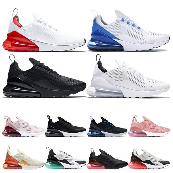

new 270 running shoes for men womens triple black white p bule university red light cream sports sneaker trainers size 36-45, White;red