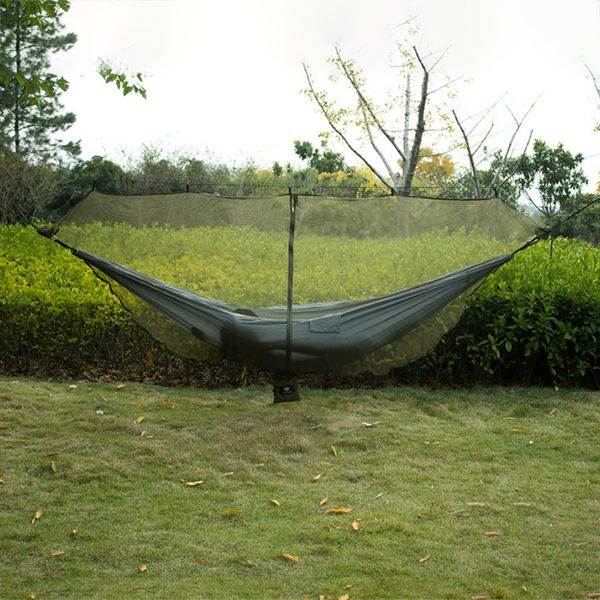 

camping separating lightweight single parts hammock net zipper outdoor double dual sided accessories easy use bug mosquito hook