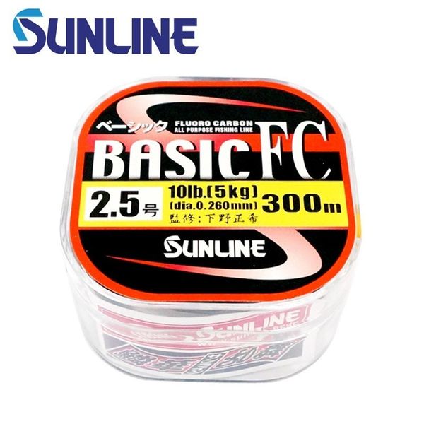 

100% original sunline brand basic fc 225m/300m clear color carbon fiber fishing line japan imported wire leader line