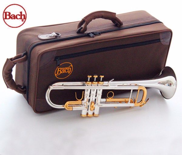 

Новый Бах LT180S-72 Bb труба инструменты поверхность золотой и посеребренная латунь BB Тромпета музыкальный инструмент