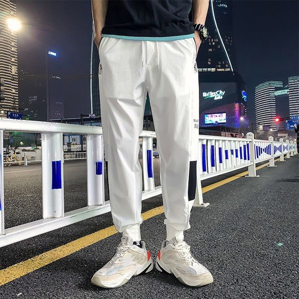 

men's pants summer soft shell jogger sweatpants waterproof trousers casual with skull print luminous, Black