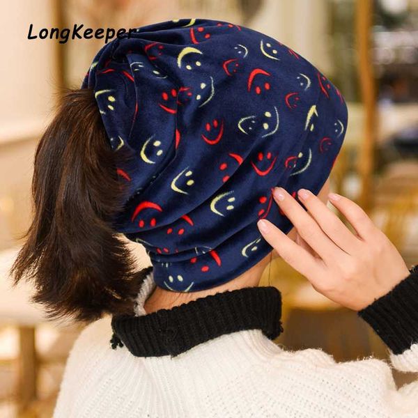 

longkeeper brand fashion smiling face scarf caps for women 4 use way hedging hats headwear gorros spring autumn, Blue;gray