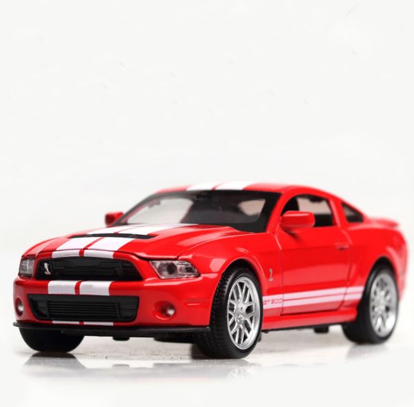 

high simulation alloy diecast 1:32 vehicles mustang shelby gt500 model metal with sound light pull back toy car gifts y200318