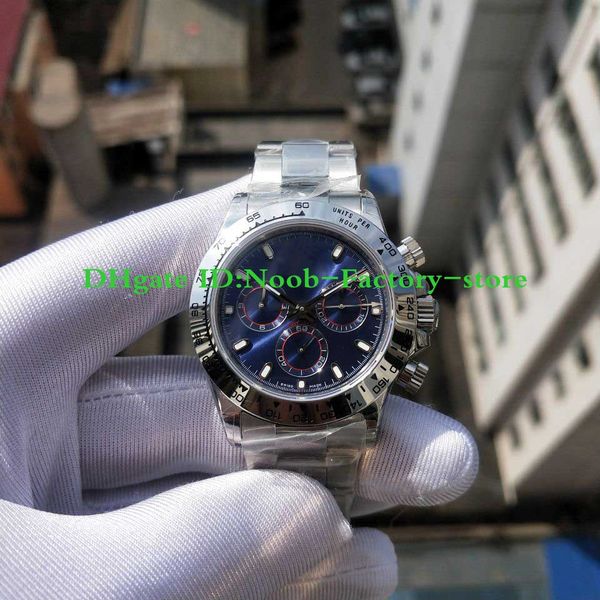 

Factory ver ion 116509 blue dial men automatic eta 4130 movement watch men tainle teel bezel luminou chronograph port dive teel