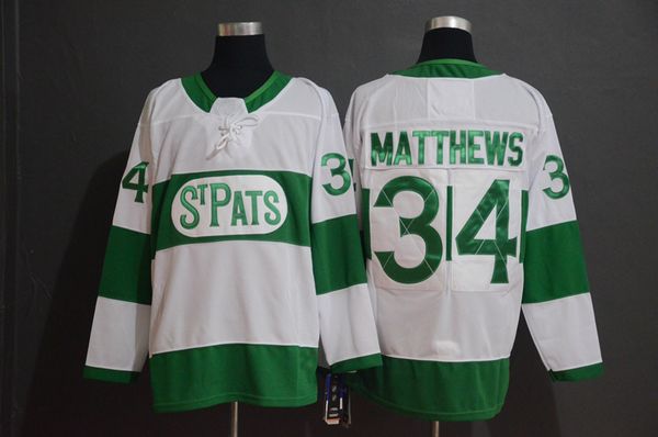 

men's ice hockey new st. pats green toronto jerseys 16 mitch marner 34 auston matthews hockey stitched jersey mix order, Black;red