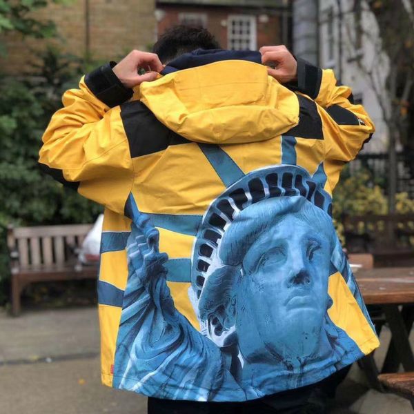 

19fw statue of liberty jacket sp-north pullover jacket printing fashion loose coat charge clothes men and women jacket hfwpjk164, Black;brown