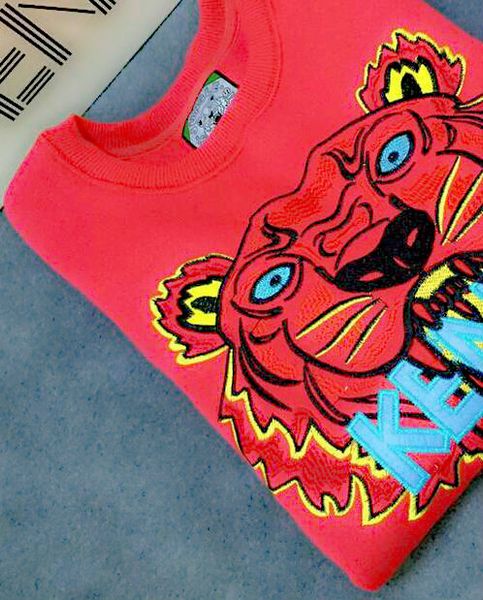 

men women designer embroidere tiger logo sweater tracksuits jumper jacket women's hoodies kz sweatshirts quality, Black