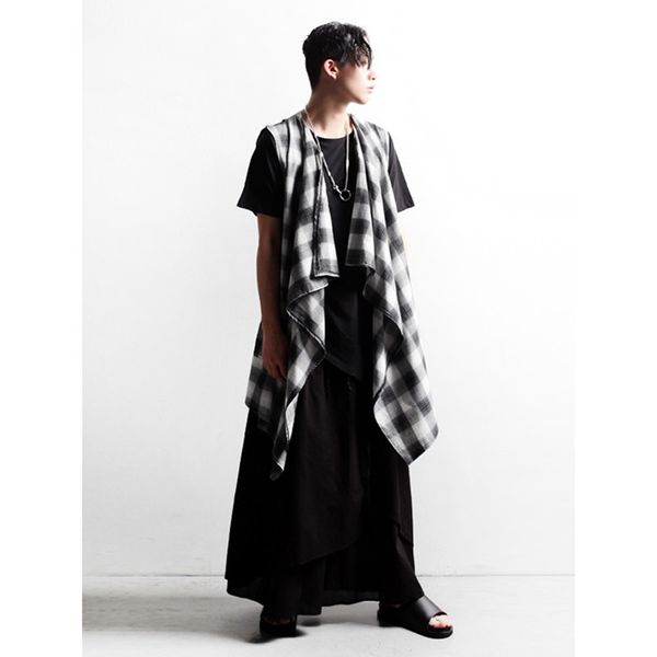

autumn and winter men's pants casual pants tide men's korean fashion thin skirt loose skirt personality nightclub, Black