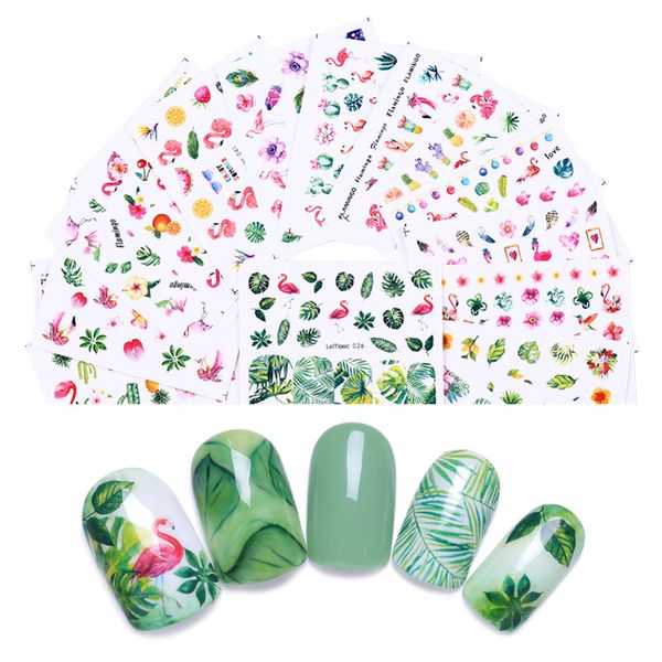 

lemooc 1 sheet flower designs nail sticker transfer water decal nail art decoration for manicure watermark, Black