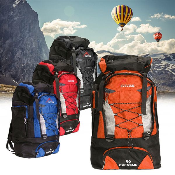

outdoor sport 80l camping hiking travelling backpack trekk sports bags rucksack mountain climb equipment men women teengers
