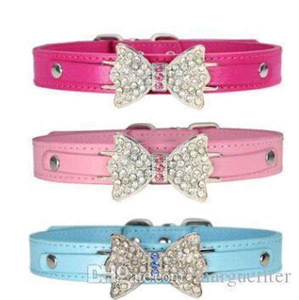 

rhinestone bling bow tie ошейник pet bowknot ожерелье мода прекрасный алмаз кота собаки ожерелье щенка котенок плюшевый ошейники