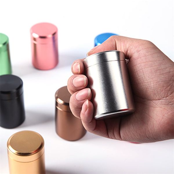

9 colors beautiful aluminum jar tea tin box 45x65mm small cylinder sealed cans coffee tea tin container storage box tc190509 100pcs