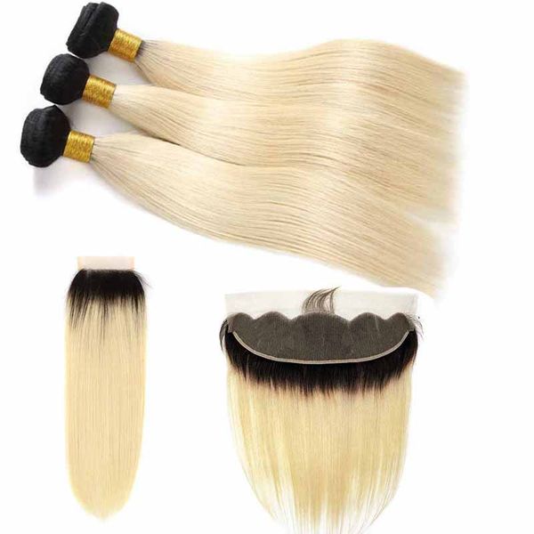 

malaysian virgin hair weaves 1b 613 straight body wave brazilian virgin hair extension with 4x4 lace closure or 13x4 lace frontal closure, Black