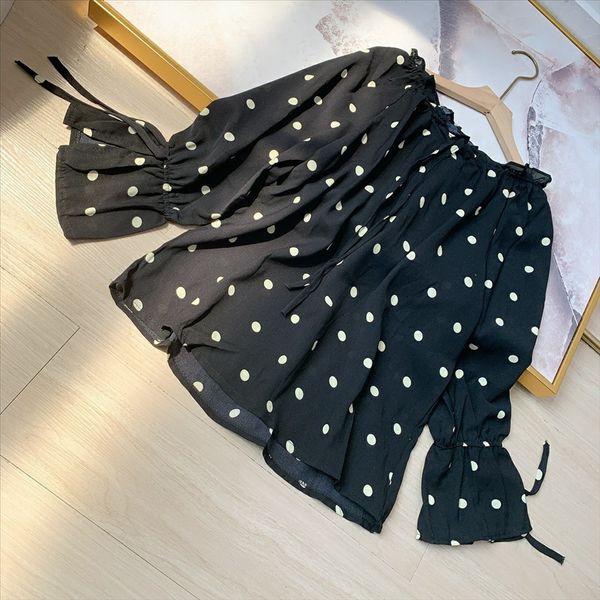 

i2/ long shoulder 2020 wide i2/french polka dot sleeve french polka dot long sleeve shoulder 2020 wide, White