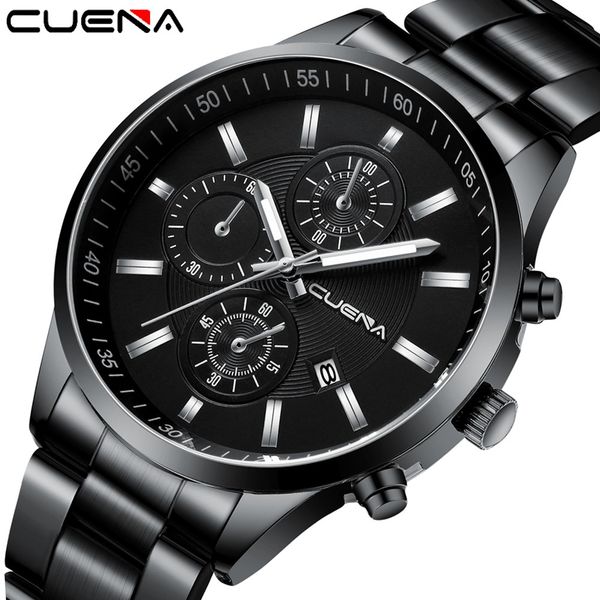 

reloj mujer men sports watches cuena men fashion stainless steel analog date sport quartz wrist watch relogio masculino, Slivery;brown