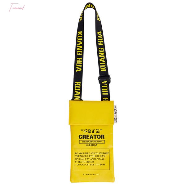 

original design letters print mobile phone bag pu mini slung small bag female hip hop street shoulder bag messenge bags handbags