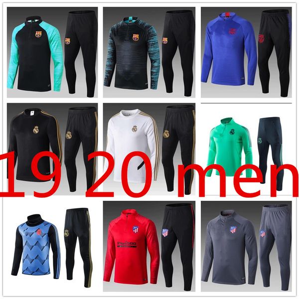 

men soccer tracksuit football training tracksuit 19 20 men s clothing tracksuits real madrid retro jacket chandal jogging survêtement, Black