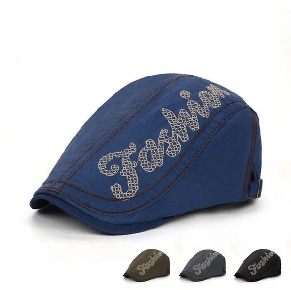 

2pcs/lot beret hats gatsby casquette gorras casual peaked cap newsboy cabbie hats adjustable flat caps summer unisex, Blue;gray