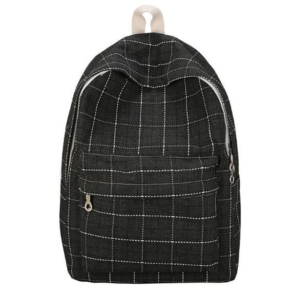 

korean fashion outdoor backpack female college wind student bag retro plaid backpack