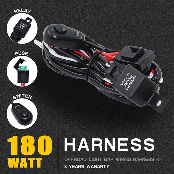 

yiwa wiring harness switch relay kit for connect 2 led work driving light bar