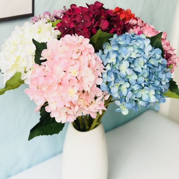

55cm big hydrangea fake flower artificial hydrangea blue flower diy silk accessory for party home wedding decoration