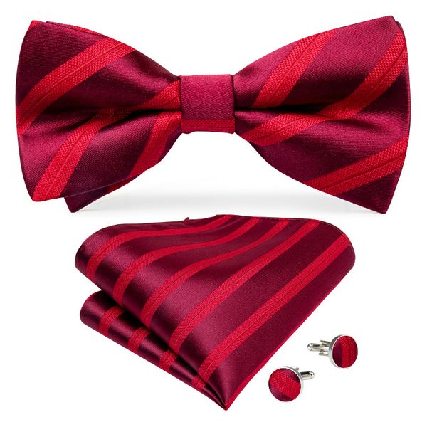 

привет-tie bow tie set свадьба полосатый красный боути предварительно связали шелковый мужчины bow tie handkerchief set падения бесплатная д, Black;gray