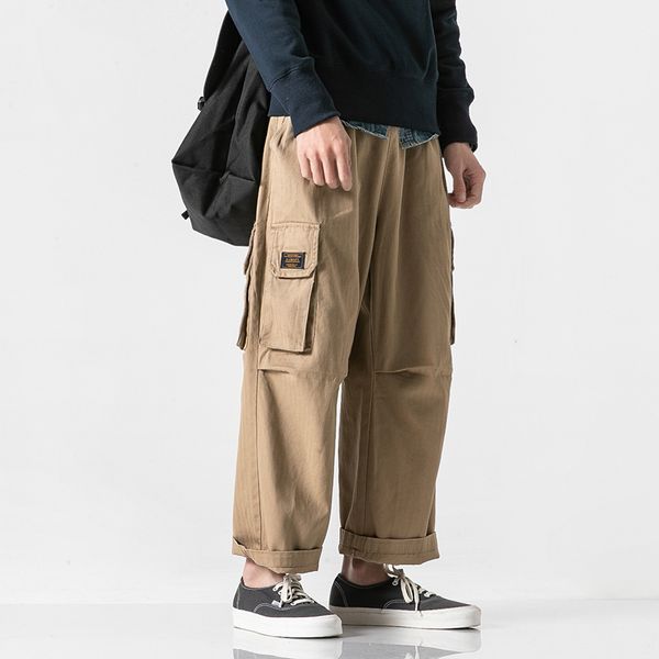 2019 Autumn New Tooling Wind Pants Men Fashion Retro Solid Color Casual Overalls Man Streetwear Hip Hop Loose Trousers Male From Hognyeni, $52.97