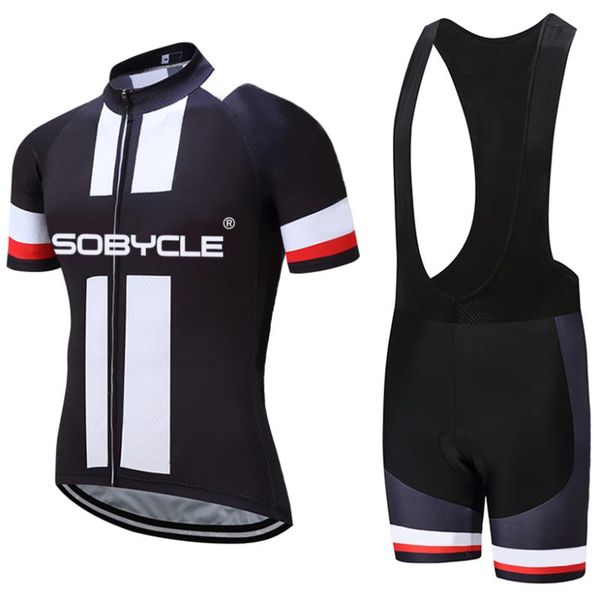 

2020 sobycle 20d pads cycling clothing bike jersey quick dry mens bicycle clothes short sleeves pro cycling jerseys bike shorts, Black;blue
