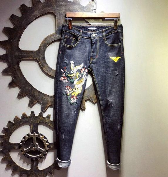 

20ss luxury designer mens jeans new denim fashion brand embroidery pants mens jean motorcycle bike jeans high street trend designer pant, Blue