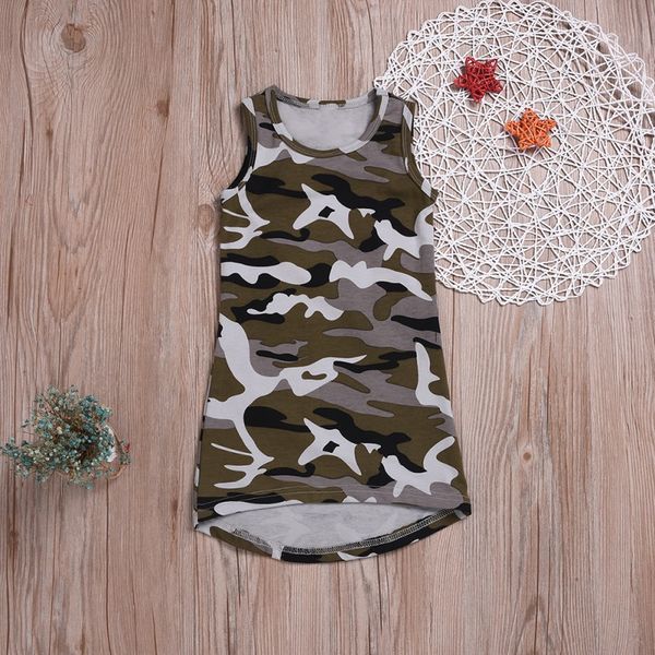 

cute girls spring summer autumn dress 2019 camouflage vest sleeveless dress children costume for kids girls clothes 1-7t, Red;yellow