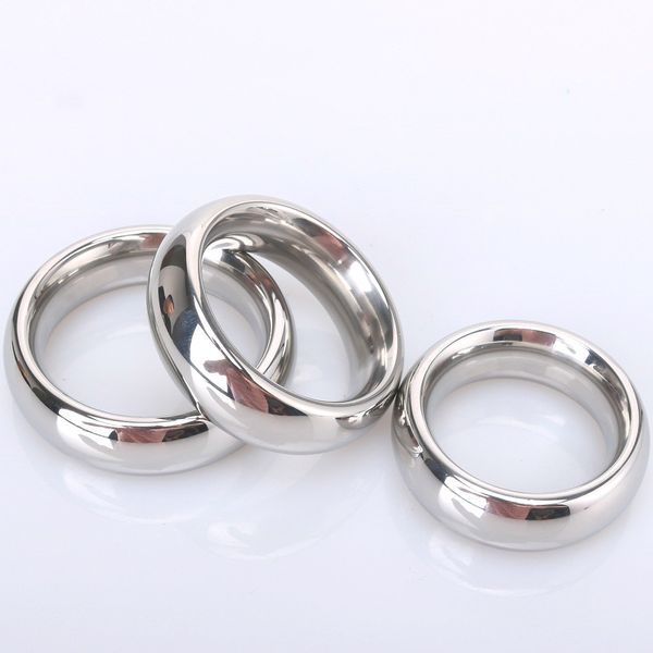 

(9.5mm thickness),40mm,45mm,50mm size Male Penis Ring Stainless steel Help Erection & Delaying time weight ring scrotum ring Sex toys men