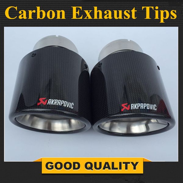 

2x factory sale classic glossy muffler car modifide muffler pipe akrapovic carbon fiber exhaust tip/muffler stainless steel 114
