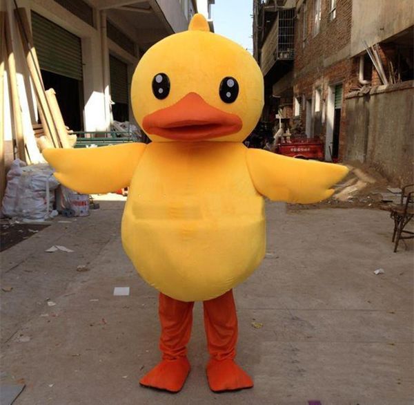 

2018 adorable big yellow rubber duck mascot costume cartoon performing size, Red;yellow