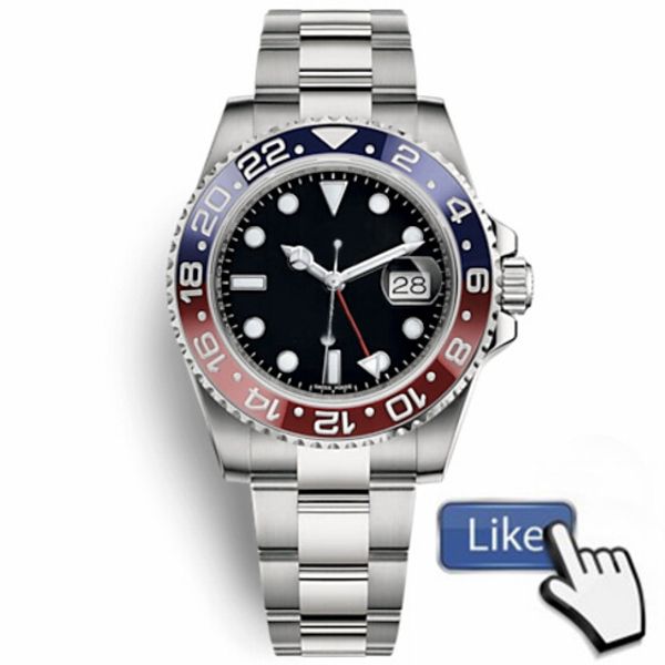 

mens gmt watch glide lock strap automatic mechanical men watches clasp blue red ceramic bezel watch self-wind montre coupon 8 colors relojes, Slivery;brown