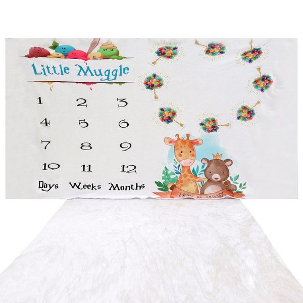 

47 * 39in baby monthly milestone blanket soft flannel blankets p picture prop background baby birthday gifts for newborn