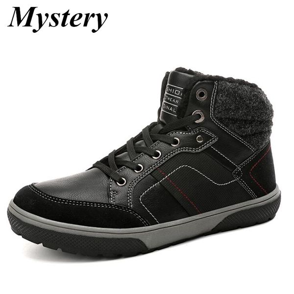 

new listing men snow boots big size 39-45 winter keep warm casual leather shoes mens lace up soft comfortable plus cotton shoe, Black