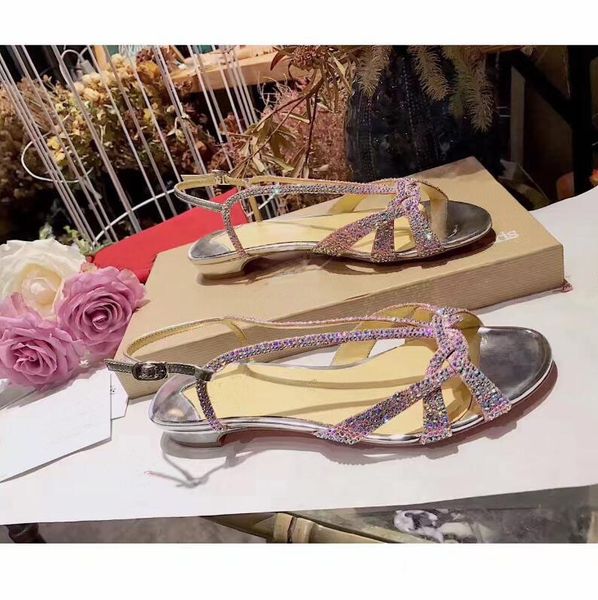 

квартиры каблука drama sling flat кожаные ботинки с блестками кожа женская обувь red bottom сандалии элоиза обуви, италия роскошные платья п, Black