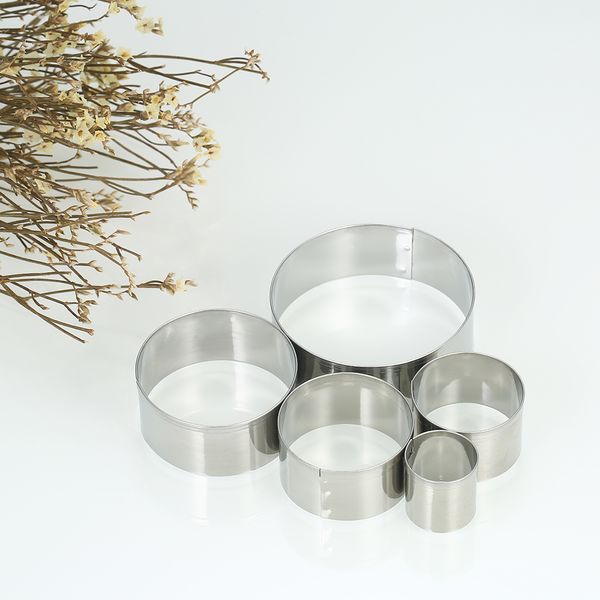 

горячий новый 6шт круглый нержавеющей стали печенья fondant бисквитные резаки резаки sandwich cookie кухня набор инструментов