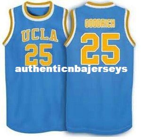 

#25 ucla bruins goodrich retro throwbacks embroidery men basketball jersey, custom size size and player name xxs-6xl white bule, Black;blue