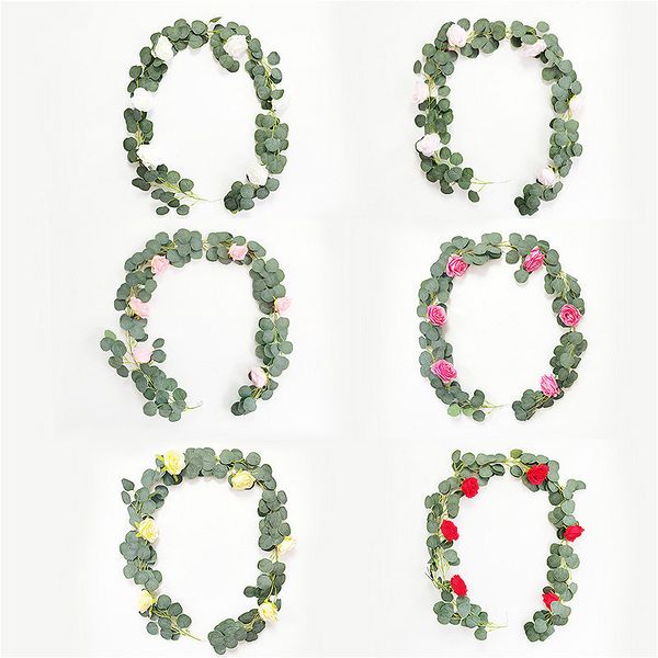 

2m simulation eucalyptus diy greenery leaves vines rattan fake wedding party hanging garland ivy wreath wall decoration ugali
