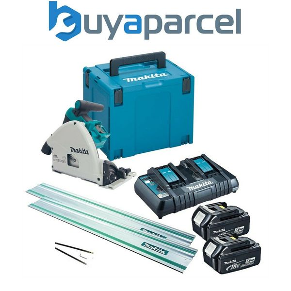 

Makita d p600pt2 36v twin 18v bru hle plunge cut circular aw 2x guide rail