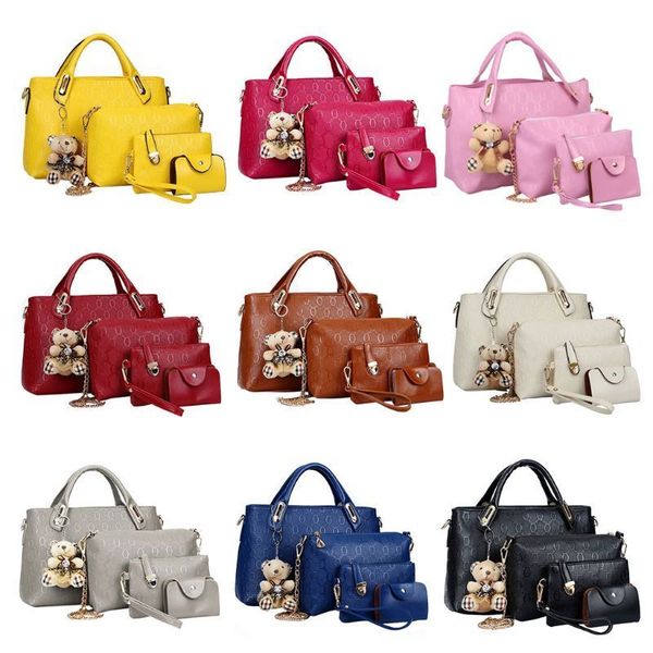 

designer handbags 4pcs set of women's bags lady leather handbag shoulder bags tote purse satchelmessenger ladies handbags purse