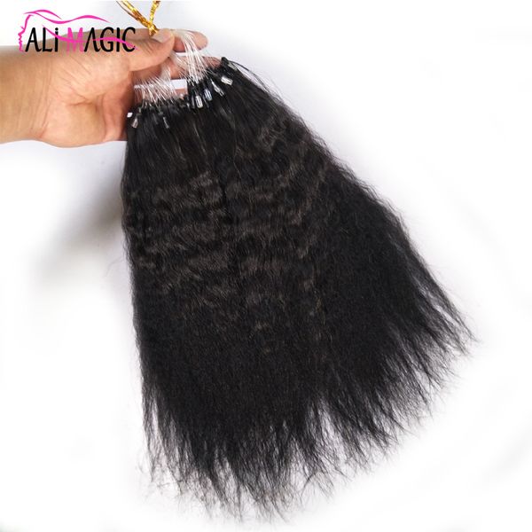 Neues Produkt Kinky Curly Micro Loop Haarverlängerung Micro Ring Remy Human Hair 12-26inch 0,7 g 1 g 100Stümer Ali Magic Factory Outlet billig