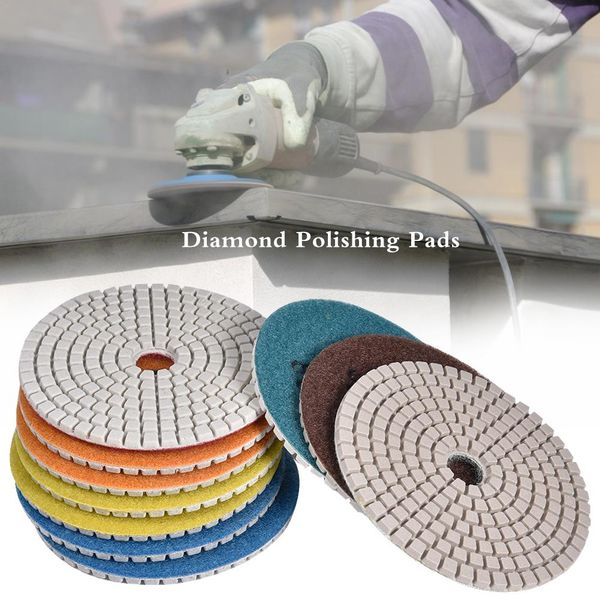 

diamond polishing pads set with 4-inch rubber sticking tray for granite stone concrete marble polishing use grinding discs set