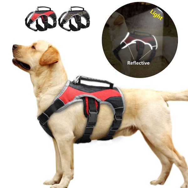 

reflective nylon large dog k9 harness mesh padded dog training vest adjustable with lift handle for labrador golden retriever