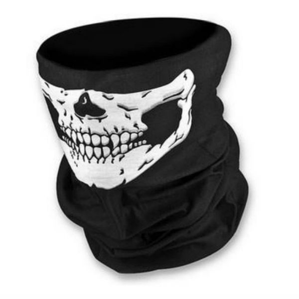 

multi-functional eight color skull bandana helmet camping halloween neck face mask paintball ski sport headband hiking scarves, Black