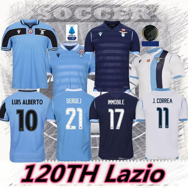

19 20 120th lazio soccer jerseys 120-years anniversary 2019 2020 maglie special edition immobile luis bastos alberto sergej football shirts, Black