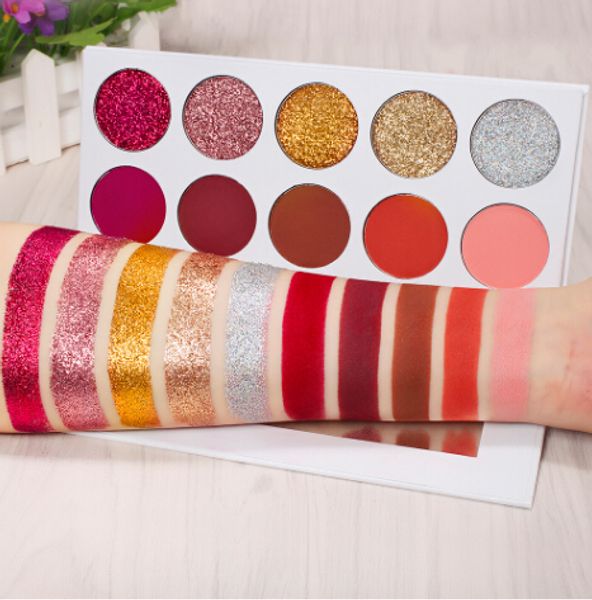 

10 colors matte glitter eyeshadow pallete pressed glitter eye shadow pigment makeup palette maquiagem profissional completa