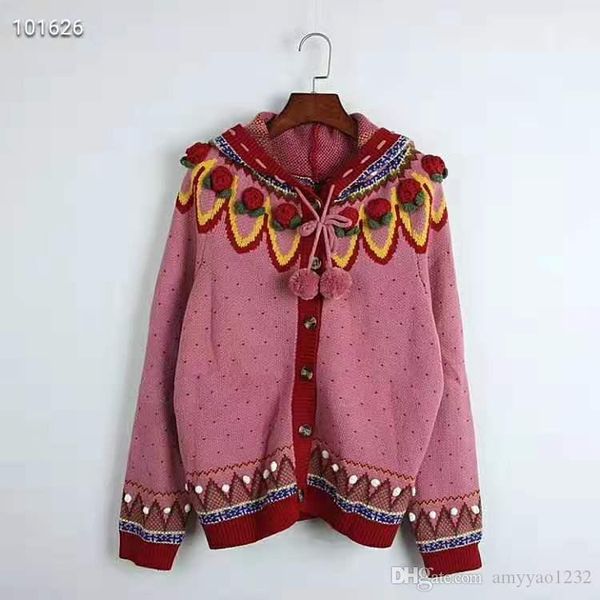 

811 2019 осенний женский свитер обычный кардиган с капюшоном с длинным рукавом красный панельный брендовый свитер женская одежда dl, White;black